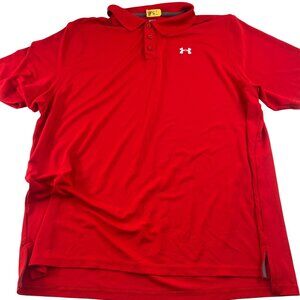 Under Armour Red‎ 2XL Loose HeatGear Polo Shirt Short Sleeves